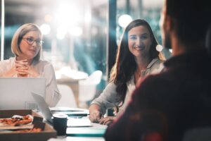people on a hiring conversation