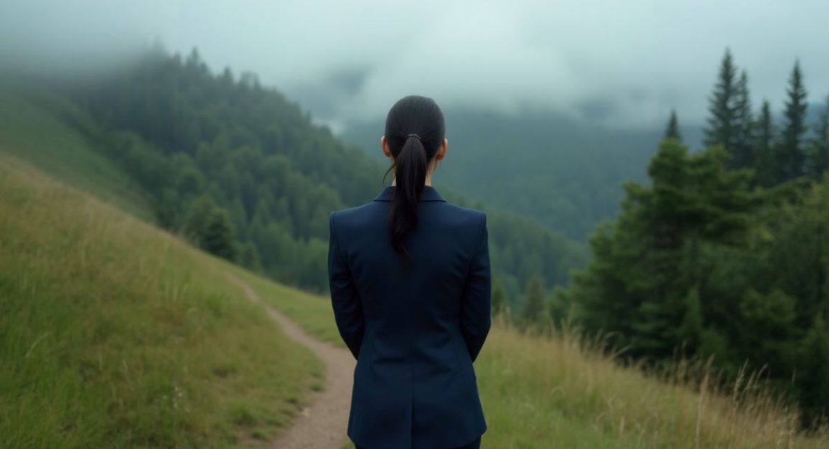 agency owner looking over chaotic forest, metaphor for seeing the path ahead
